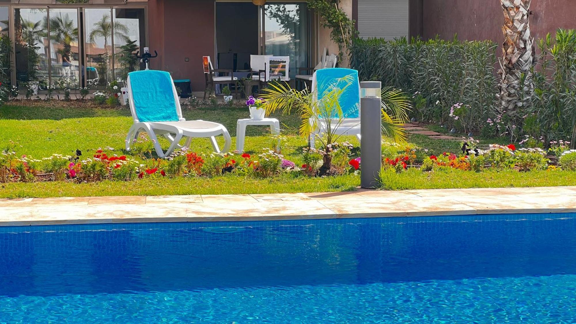 Appartement De Luxe Avec Jardin Vue Sur La Piscine Golf Securise 24H Sur 24 A 5 Minutes De L Aeroport Marrakesh Esterno foto