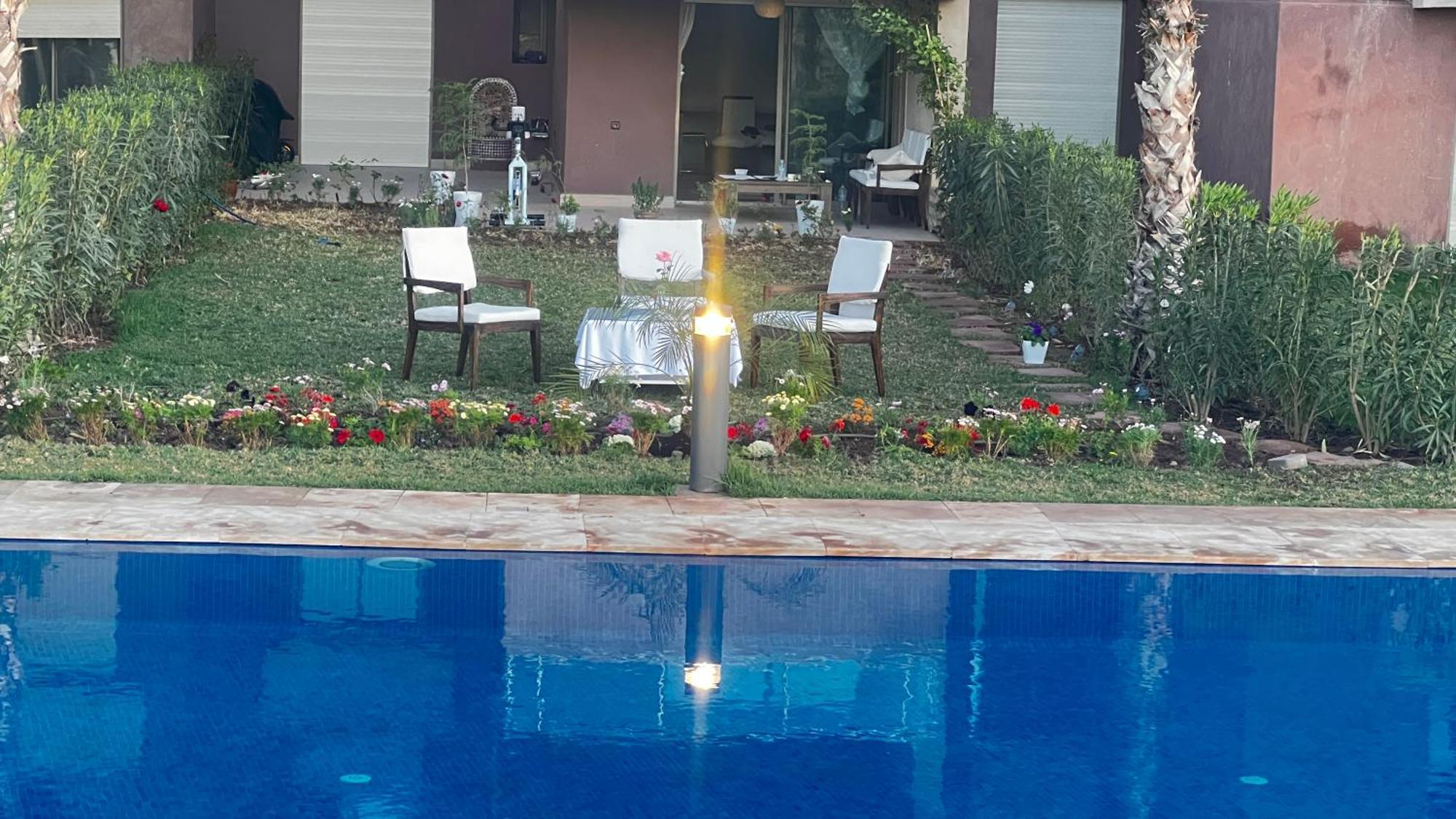 Appartement De Luxe Avec Jardin Vue Sur La Piscine Golf Securise 24H Sur 24 A 5 Minutes De L Aeroport Marrakesh Esterno foto